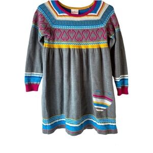 Hanna Andersson Gray Dress with Colorful Accents